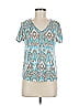 Jones Studio Teal Silver Short Sleeve Top Size M (estimated) - photo 1