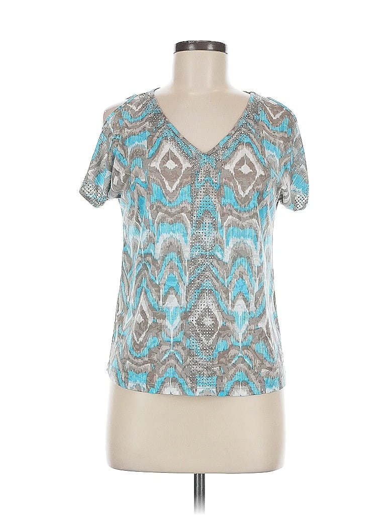 Jones Studio Teal Silver Short Sleeve Top Size M (estimated) - photo 1