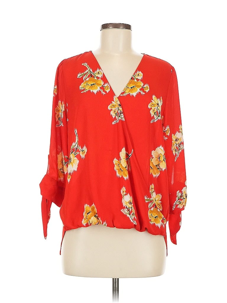 Pre-owned West Kei 3/4 Sleeve Blouse In Red