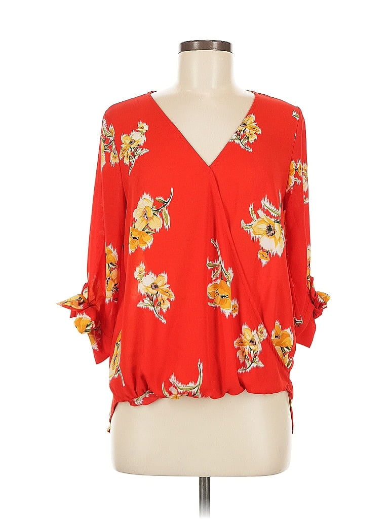 Pre-owned West Kei 3/4 Sleeve Blouse In Red