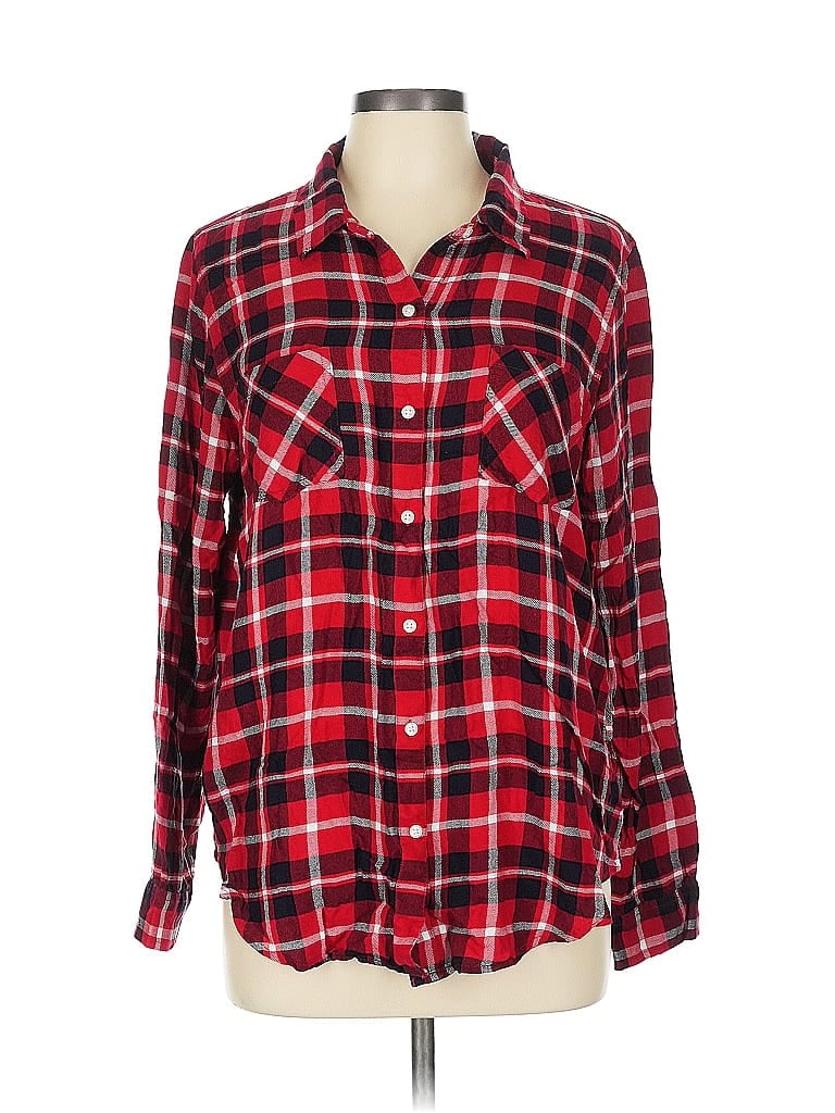Pre-owned Lucky Brand Long Sleeve Button Down Shirt In Red