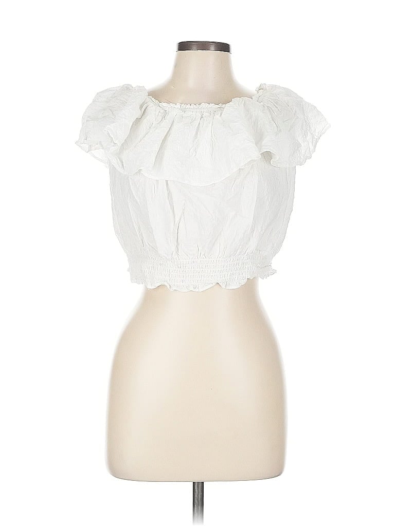 Pre-owned Nine West Sleeveless Blouse In White