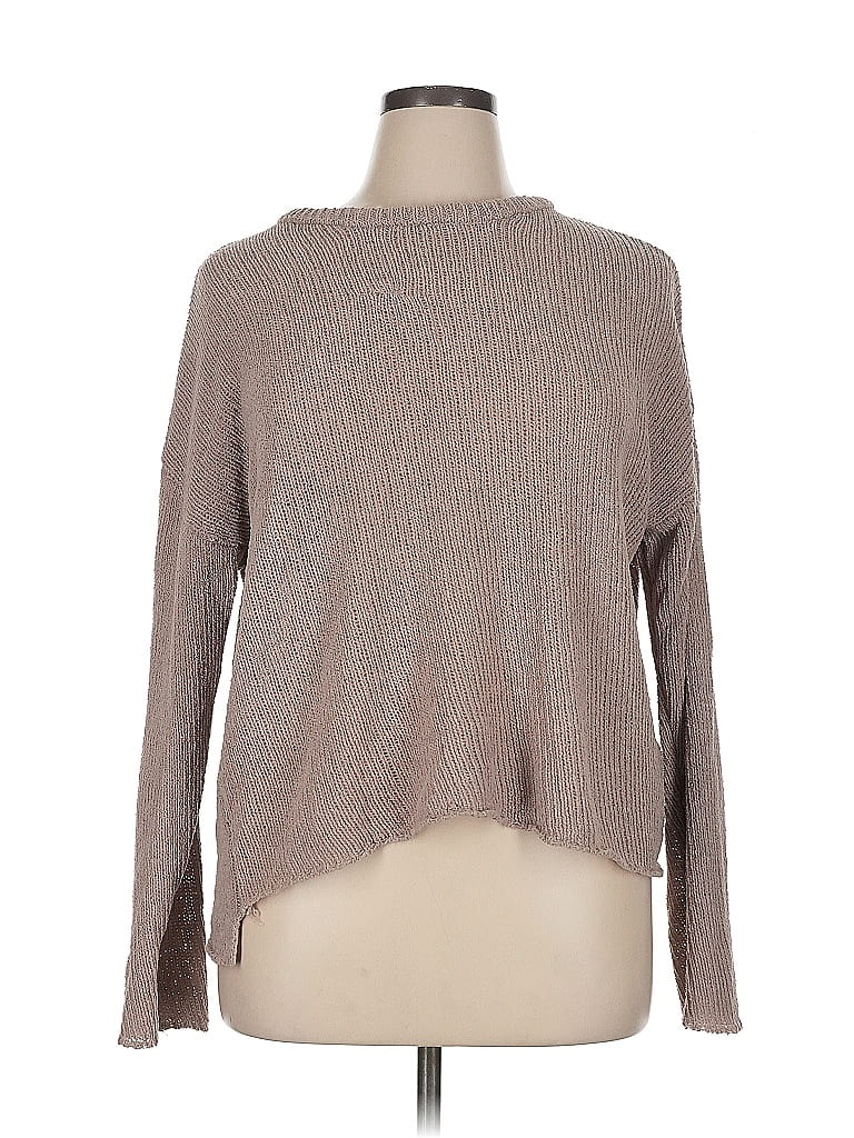 Hint of Mint 100% Polyester Tan Pullover Sweater Size XL - photo 1