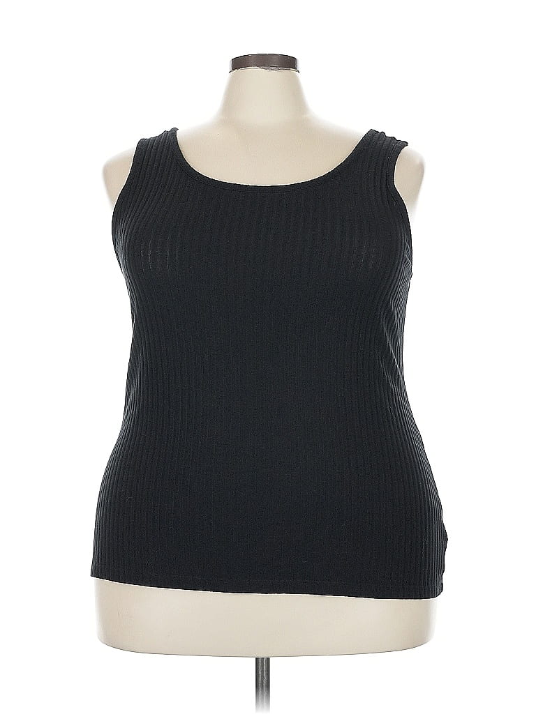 Pre-owned Lands' End Tank Top Black Strapless Neckline Tops