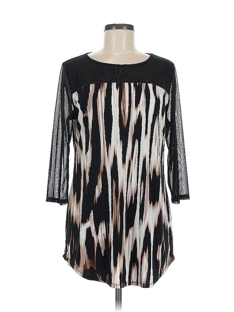 Pre-owned Travelers By Chico's 3/4 Sleeve Blouse In Black