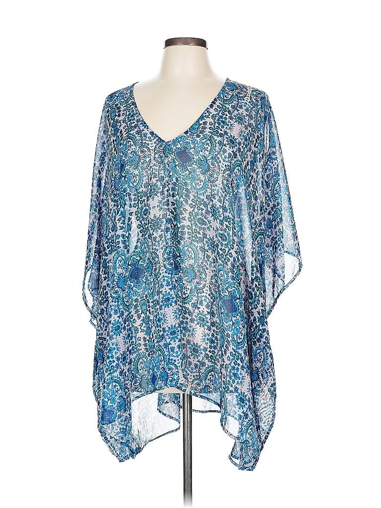 Pre-owned Show Me Your Mumu Poncho In Blue