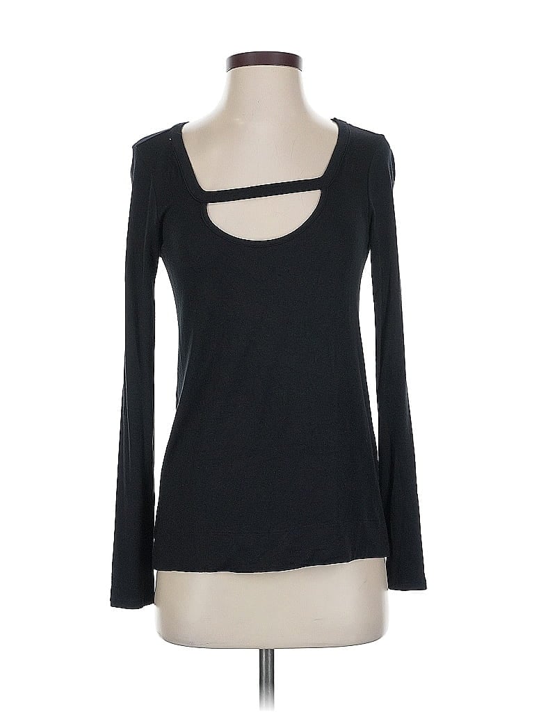 Pre-owned Ella Moss Long Sleeve T-shirt In Black