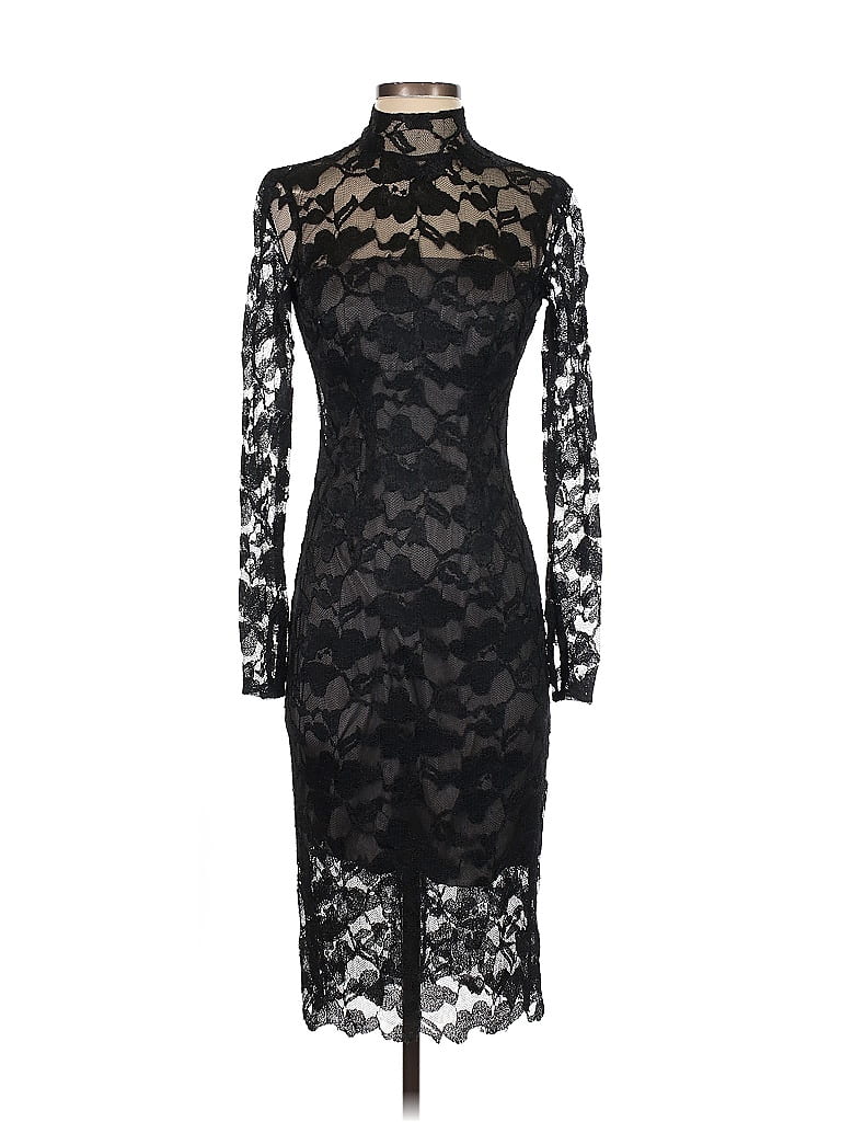 ML Monique Lhuillier 100% Polyester Black Cocktail Dress Size 2 - photo 1