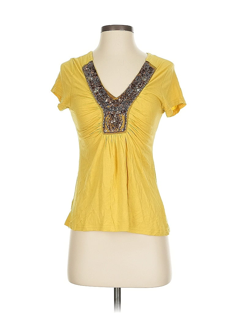 Pre-owned Assorted Brands Short Sleeve Blouse In Yellow