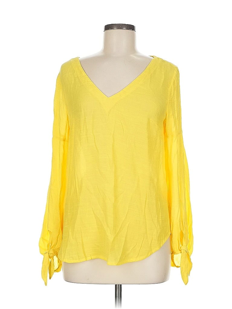 Click to view more detailed imagery on our partner's website Pre-owned Maeve By Anthropologie 3/4 Sleeve T-shirt In Yellow