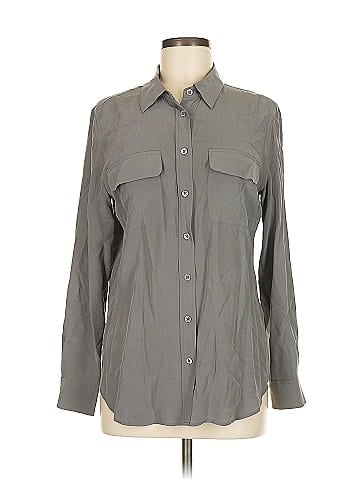 Equipment Long Sleeve Silk Top (view 1)