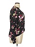 A.L.C. 100% Silk Floral Black Long Sleeve Silk Top Size 14 - photo 4