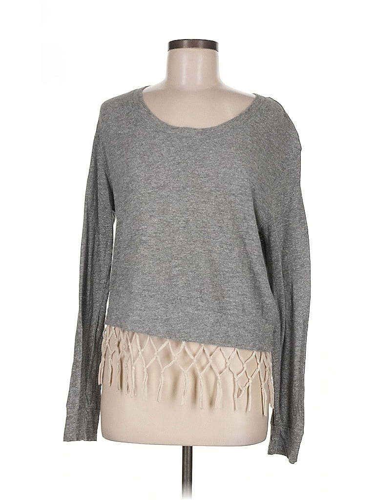 Pre-owned Monrow Long Sleeve T-shirt In Gray