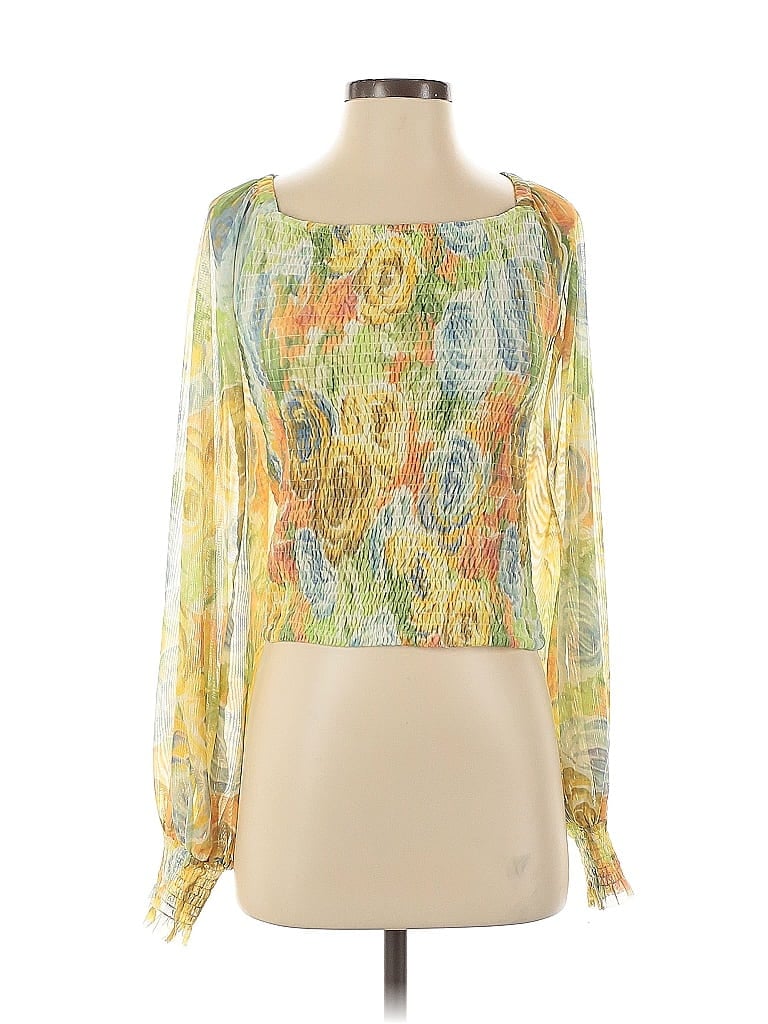 Pre-owned By Anthropologie 3/4 Sleeve Blouse In Yellow