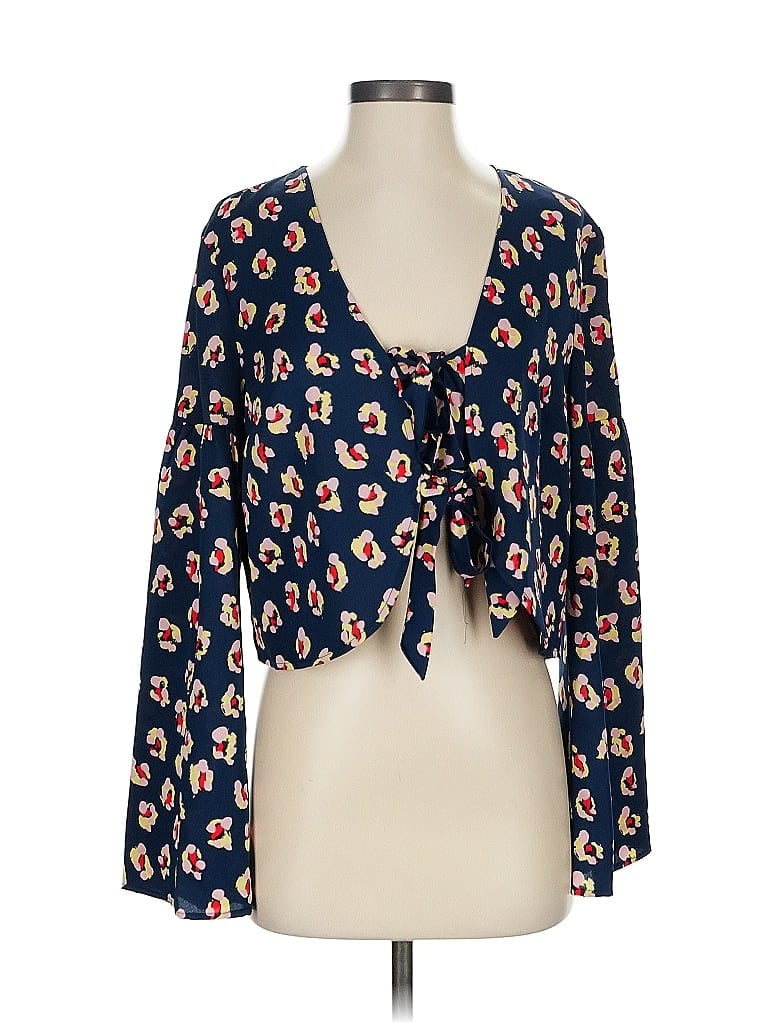 Pre-owned Bcbgeneration Long Sleeve Blouse In Blue