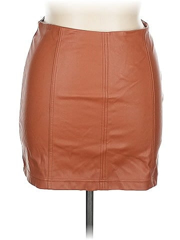Tinseltown Faux Leather Skirt (view 1)