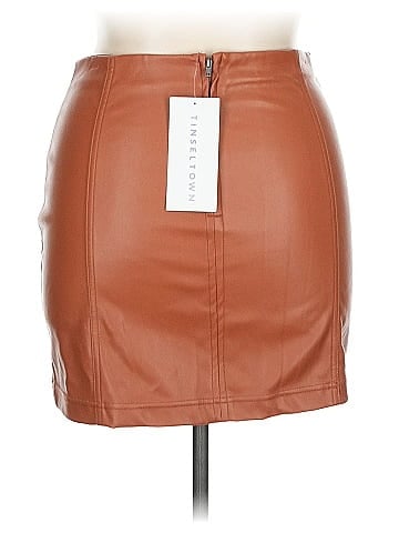 Tinseltown Faux Leather Skirt (view 2)