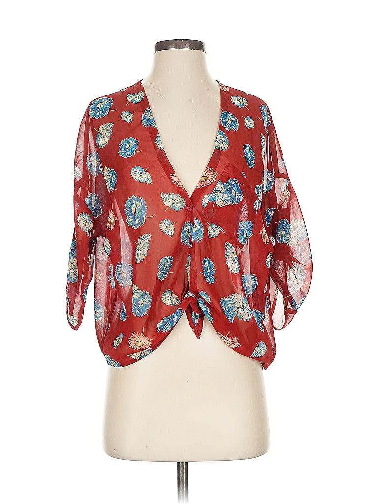 Pre-owned Pins And Needles 3/4 Sleeve Blouse In Red