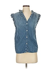 Frame Sleeveless Button Down Shirt