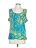 Susan Graver 100% Polyester Teal Sleeveless Blouse Size L - photo 1