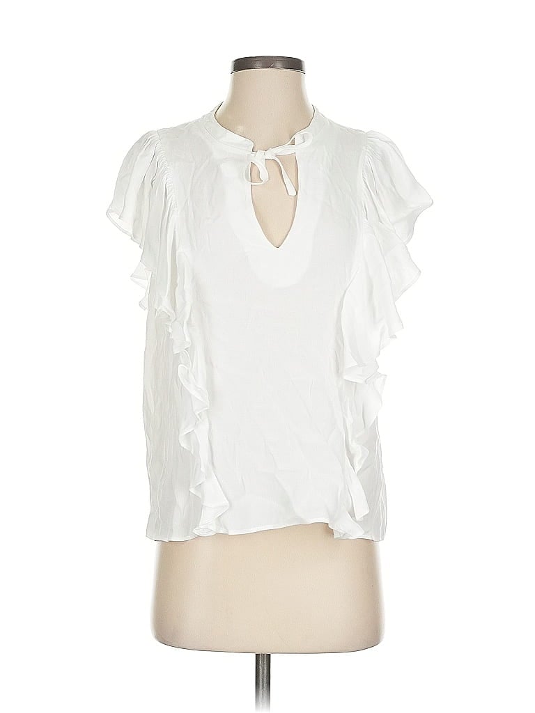 Pre-owned Central Park West Short Sleeve Blouse In White