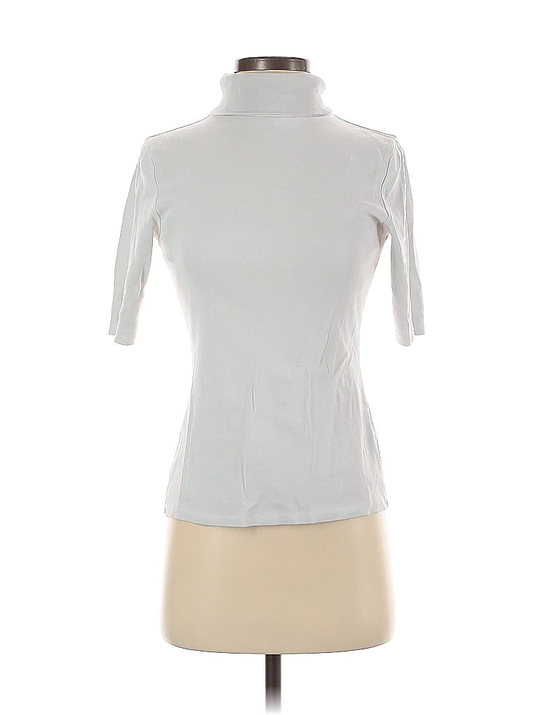 Lilla P 100% Cotton White Short Sleeve Turtleneck Size XS - photo 1