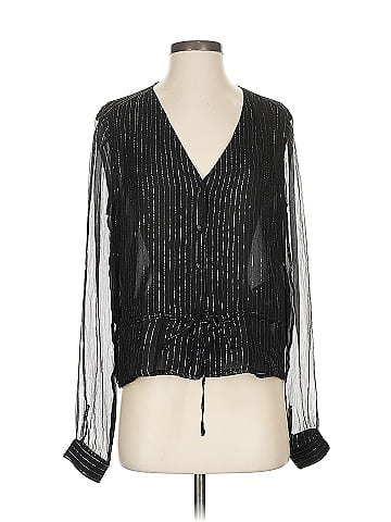 Anine Bing Long Sleeve Silk Top (view 1)