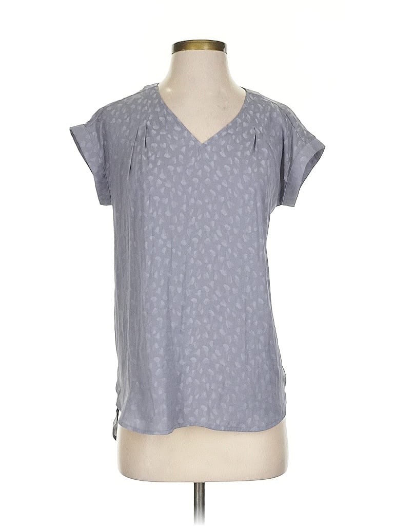 Pre-owned Simply Vera Vera Wang Short Sleeve Blouse In Gray