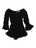 showpo 100% Rayon Solid Black Romper Size 2 - photo 1