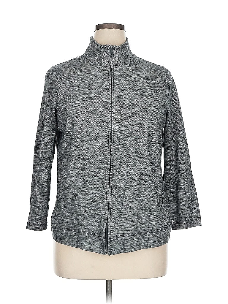 T by Talbots 100% Cotton Gray Cardigan Size 1X - photo 1