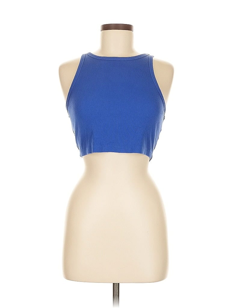 Click to view more detailed imagery on our partner's website Pre-owned Wild Fable Tank Top Blue Halter Neckline Tops