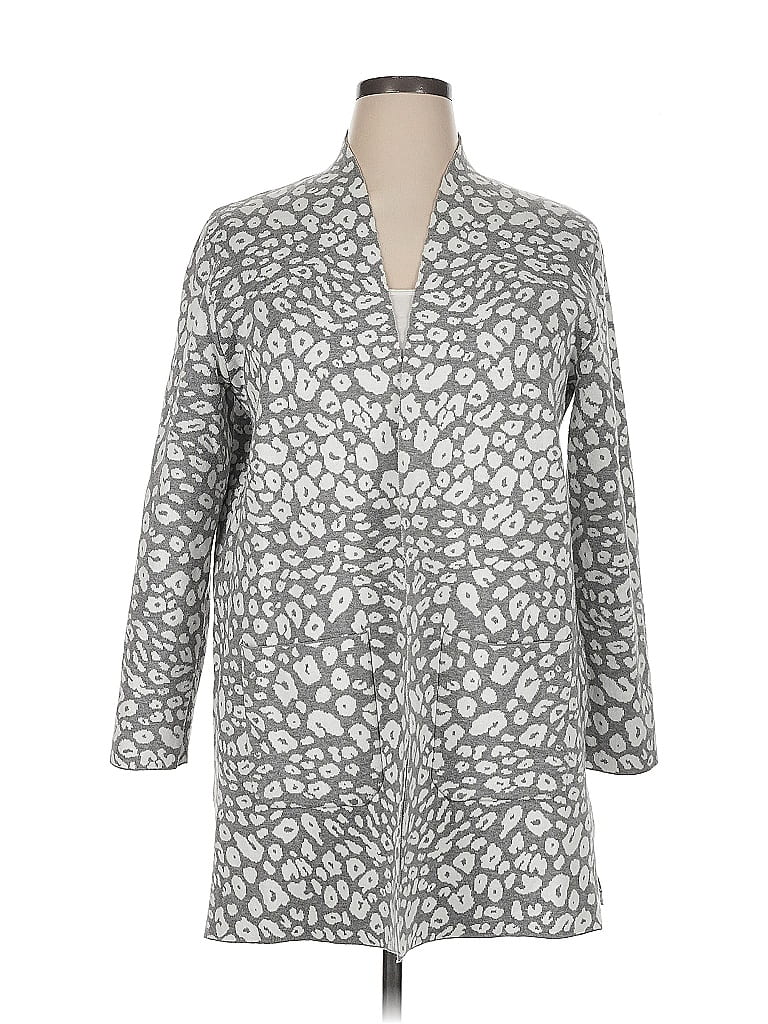 Pre-owned Ruby Rd. Cardigan Sweater In Silver