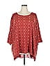 Catherines 100% Polyester Red 3/4 Sleeve Blouse Size 4X - photo 1