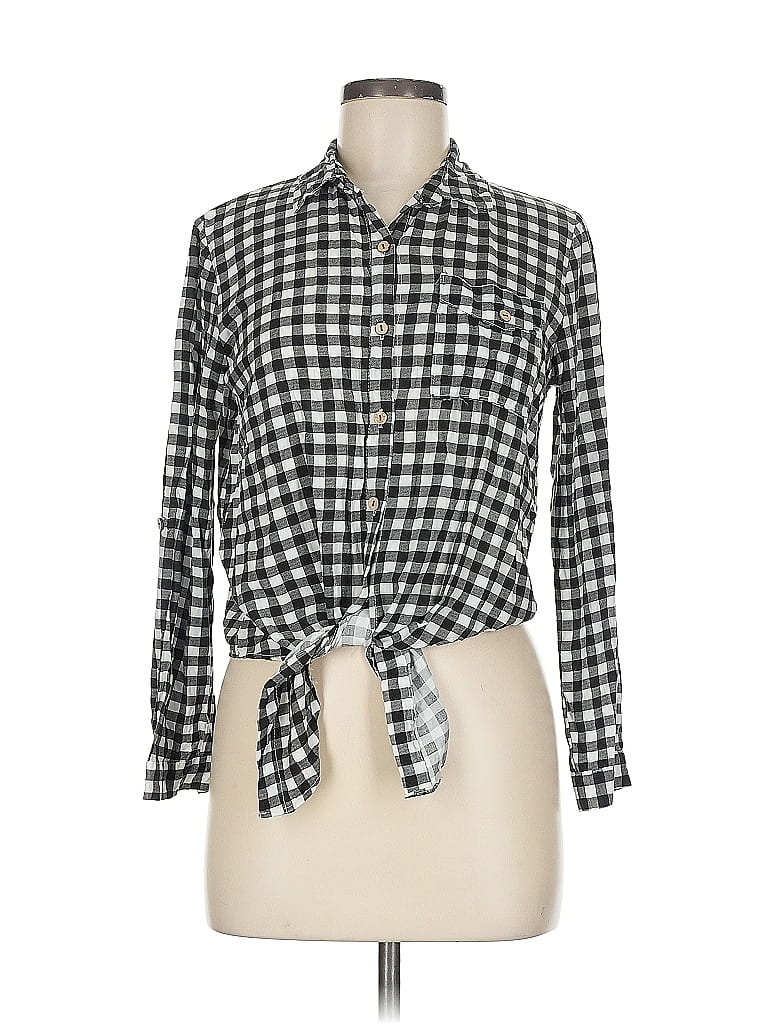 Pre-owned Love Notes Long Sleeve Button Down Shirt In Black