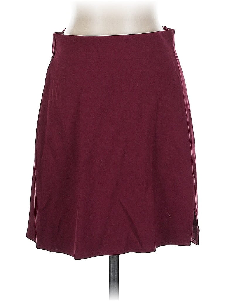 Pre-owned H&m Casual Skirt In Burgundy