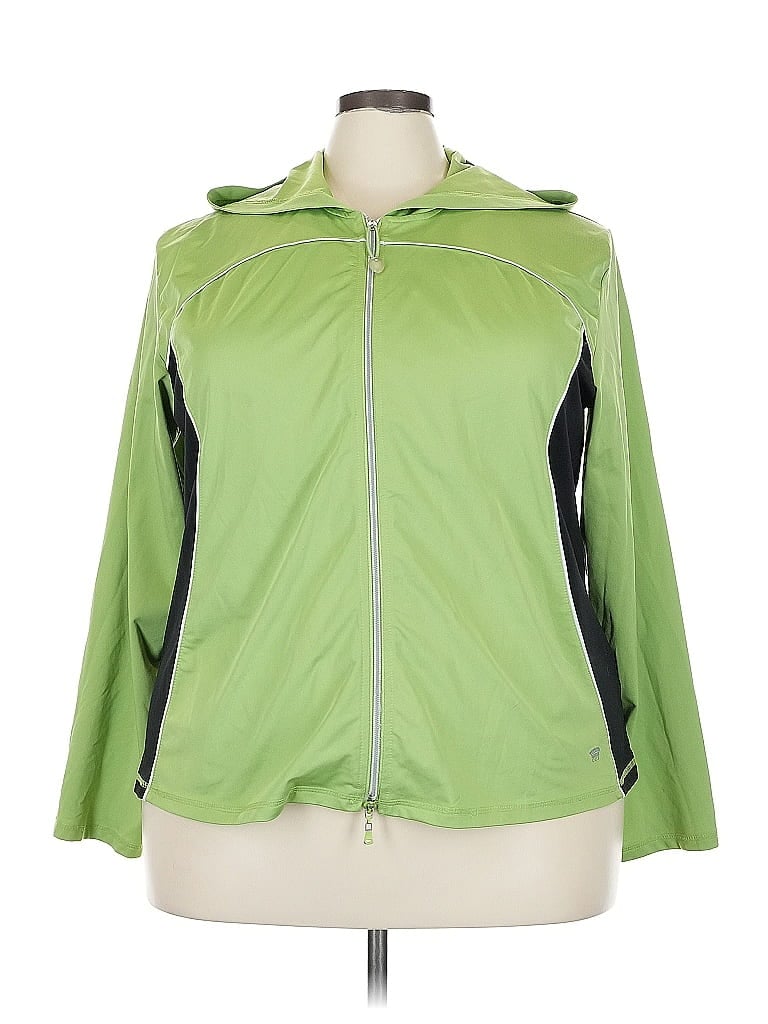 Pre-owned Oleg Cassini Zip Up Hoodie In Green
