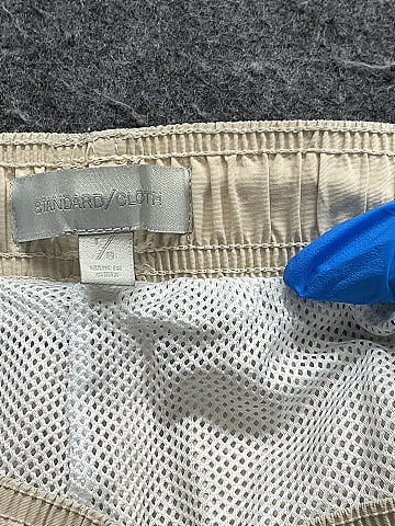 Standard Cloth 100% Nylon Solid Ivory Athletic Shorts Size L