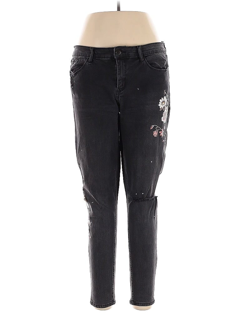 Soho JEANS NEW YORK & COMPANY Graphic Black Jeans Size 12 - photo 1