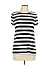 Ann Taylor LOFT Outlet 100% Polyester Stripes Ivory Short Sleeve T-Shirt Size L - photo 1