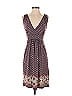 Max Studio Print Brown Burgundy Casual Dress Size XXS (estimated) - photo 1