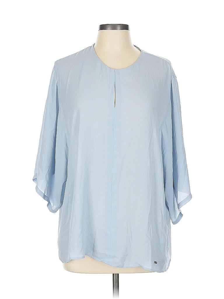 Pre-owned T Tahari 3/4 Sleeve Blouse In Blue