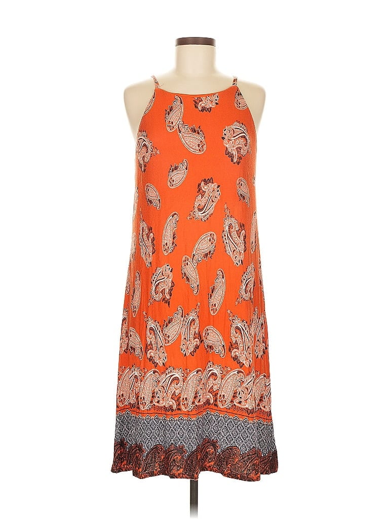 Pre-owned A.n.a. A New Approach Casual Dress In Orange