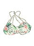 Ron Jon Surf Shop 100% Polyester Tropical Green Ivory Swimsuit Top Size M - photo 1