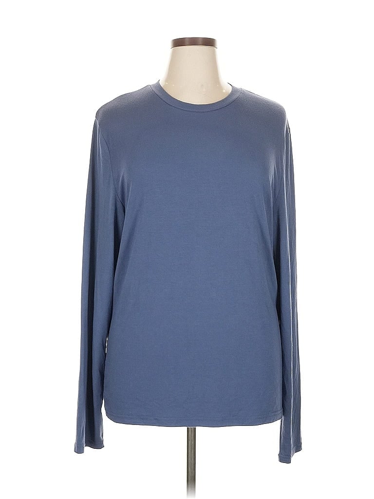 Pre-owned Inc International Concepts Long Sleeve T-shirt In Blue