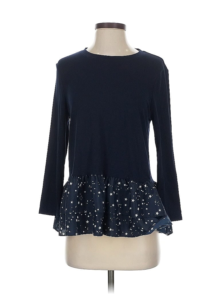 Pre-owned Broome Street Kate Spade New York 3/4 Sleeve Top Blue Boatneck Tops