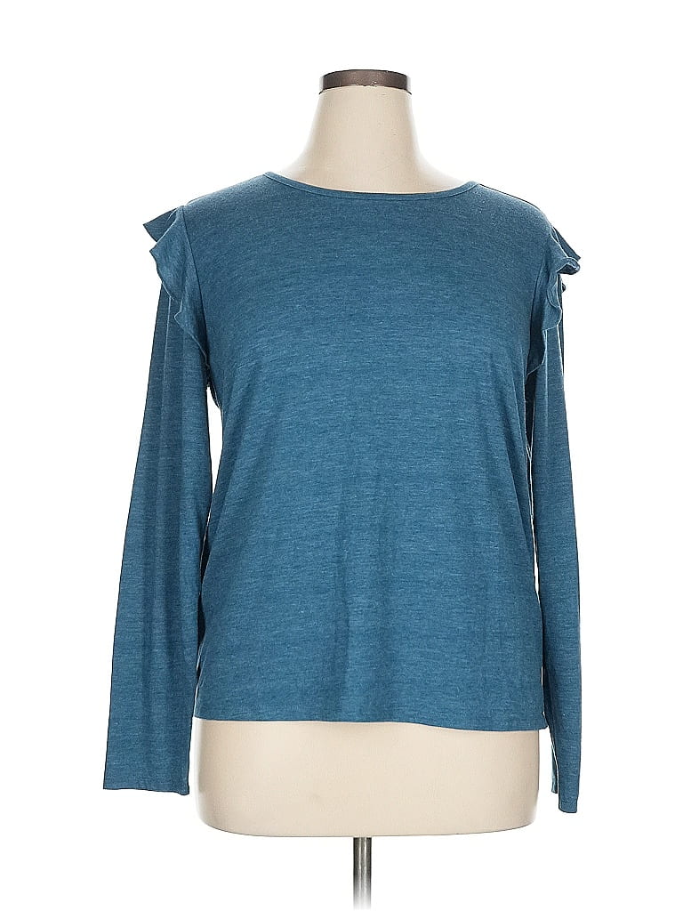 Ann Taylor LOFT Outlet Teal Long Sleeve T-Shirt Size XL - photo 1