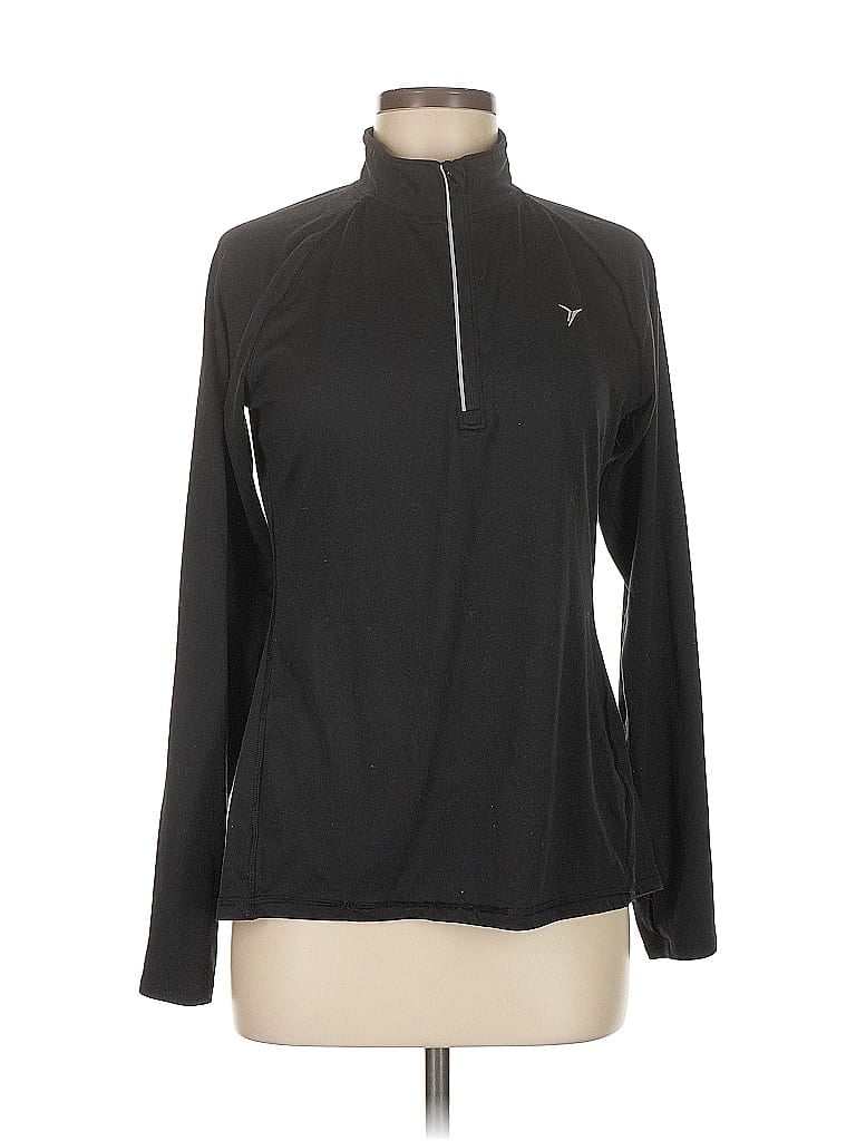 Pre-owned Active By Old Navy Long Sleeve Top Black Turtleneck Tops