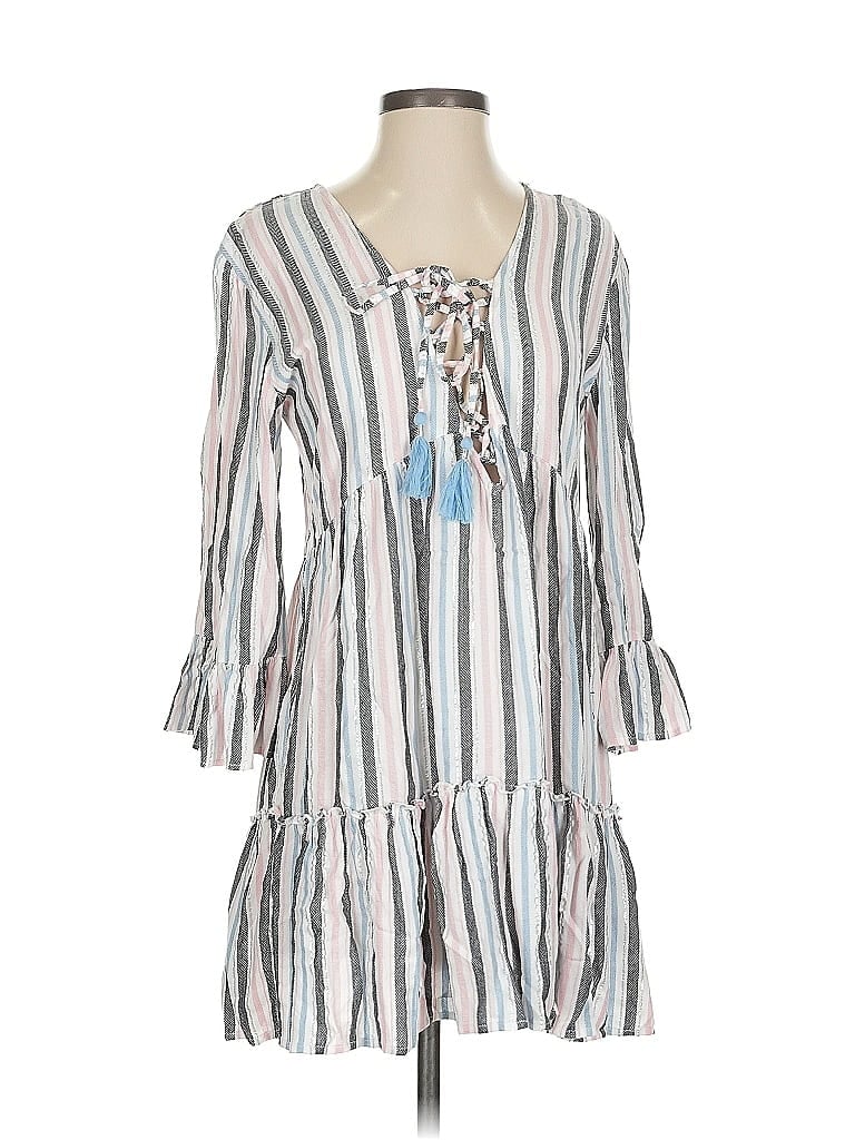 Pre-owned Blue Island Casual Dress In White