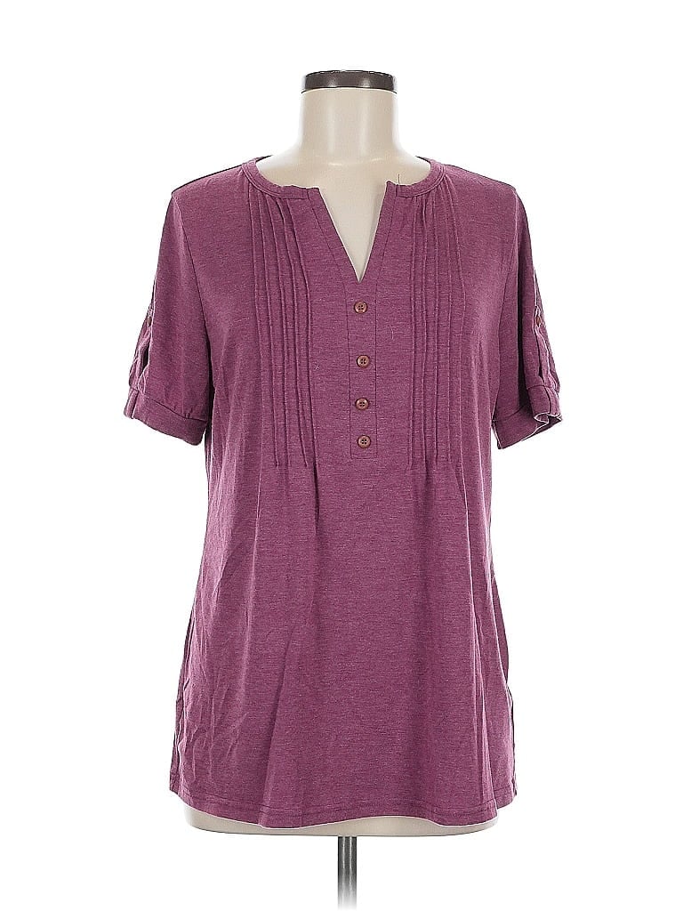 Pre-owned Assorted Brands Short Sleeve Blouse In Purple
