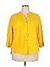 Ashley Stewart Yellow 3/4 Sleeve Button-Down Shirt Size 20 - photo 1